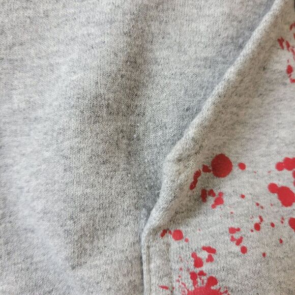 Horror Movie Hoodie Men's Large Gray Tarot Card Bloody Hand Print Film Sweater - Picture 12 of 13